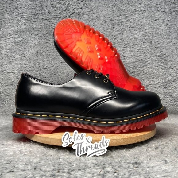 Dr. Martens 1461 Year Of The Snake Leather Lace Up Shoes Size 11 Men Black Red - Picture 1 of 7